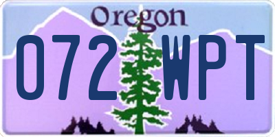 OR license plate 072WPT