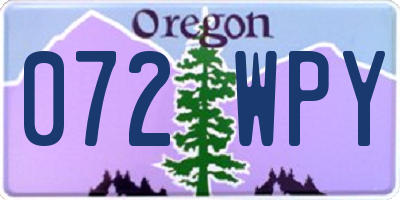 OR license plate 072WPY