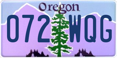 OR license plate 072WQG