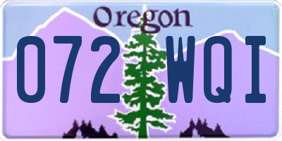 OR license plate 072WQI