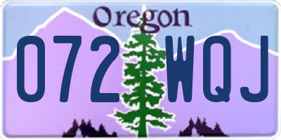 OR license plate 072WQJ