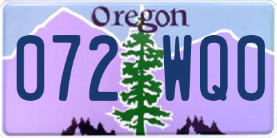 OR license plate 072WQO