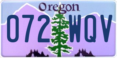 OR license plate 072WQV