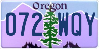 OR license plate 072WQY