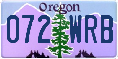 OR license plate 072WRB