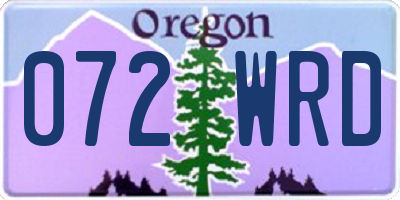 OR license plate 072WRD