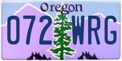 OR license plate 072WRG
