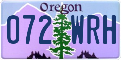 OR license plate 072WRH