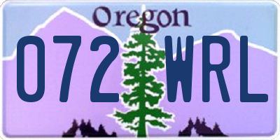 OR license plate 072WRL