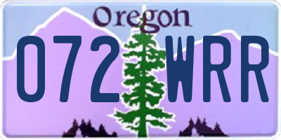 OR license plate 072WRR
