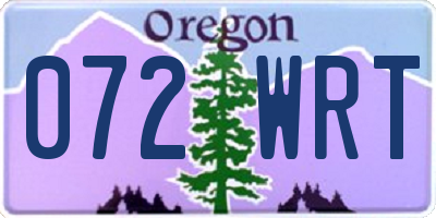OR license plate 072WRT