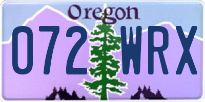 OR license plate 072WRX