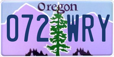 OR license plate 072WRY