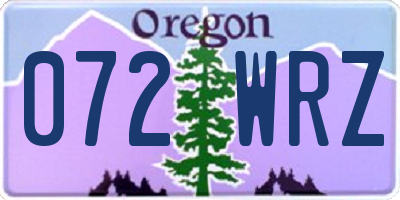 OR license plate 072WRZ