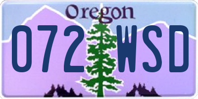 OR license plate 072WSD