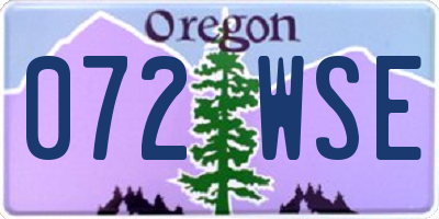 OR license plate 072WSE