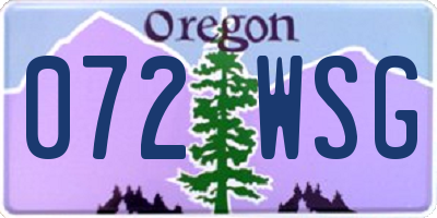 OR license plate 072WSG