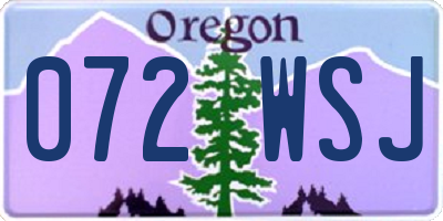 OR license plate 072WSJ