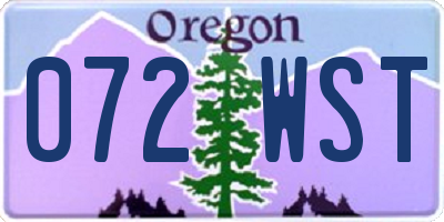 OR license plate 072WST