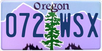 OR license plate 072WSX