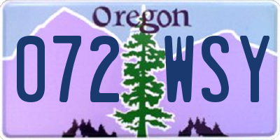 OR license plate 072WSY