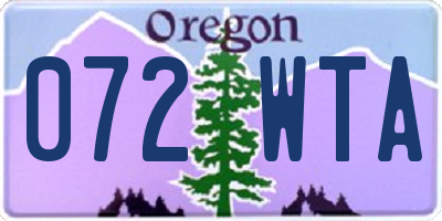 OR license plate 072WTA