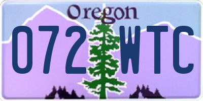 OR license plate 072WTC