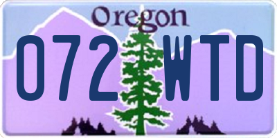 OR license plate 072WTD