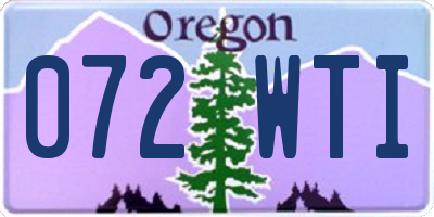 OR license plate 072WTI