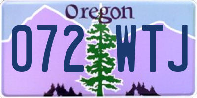 OR license plate 072WTJ