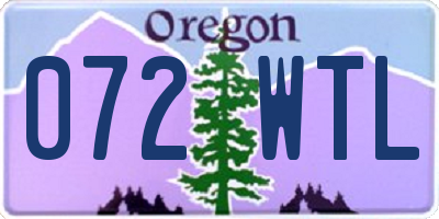 OR license plate 072WTL