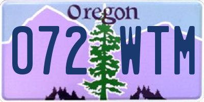 OR license plate 072WTM