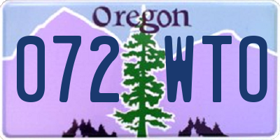 OR license plate 072WTO