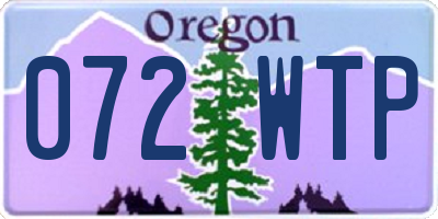 OR license plate 072WTP