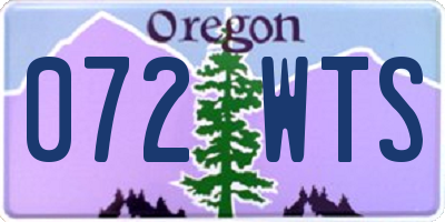 OR license plate 072WTS