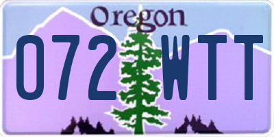 OR license plate 072WTT