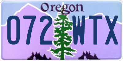 OR license plate 072WTX