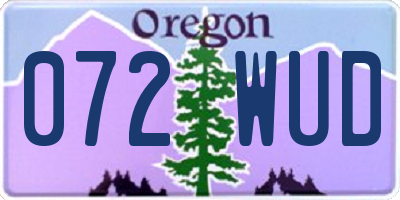 OR license plate 072WUD