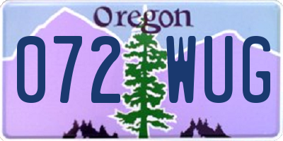 OR license plate 072WUG