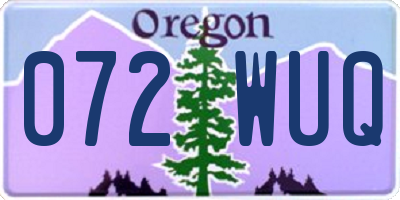 OR license plate 072WUQ