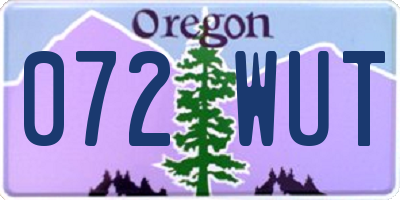 OR license plate 072WUT