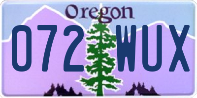 OR license plate 072WUX