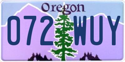 OR license plate 072WUY