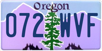 OR license plate 072WVF