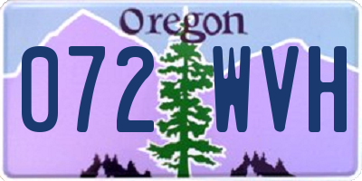 OR license plate 072WVH