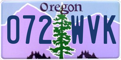 OR license plate 072WVK