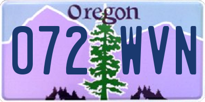 OR license plate 072WVN