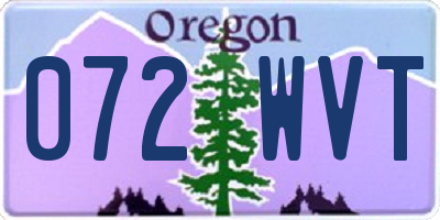 OR license plate 072WVT