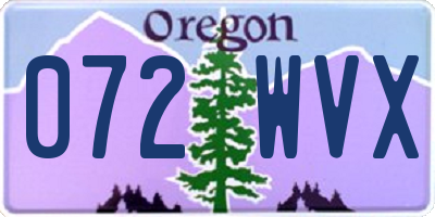 OR license plate 072WVX