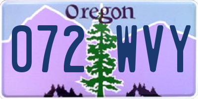 OR license plate 072WVY
